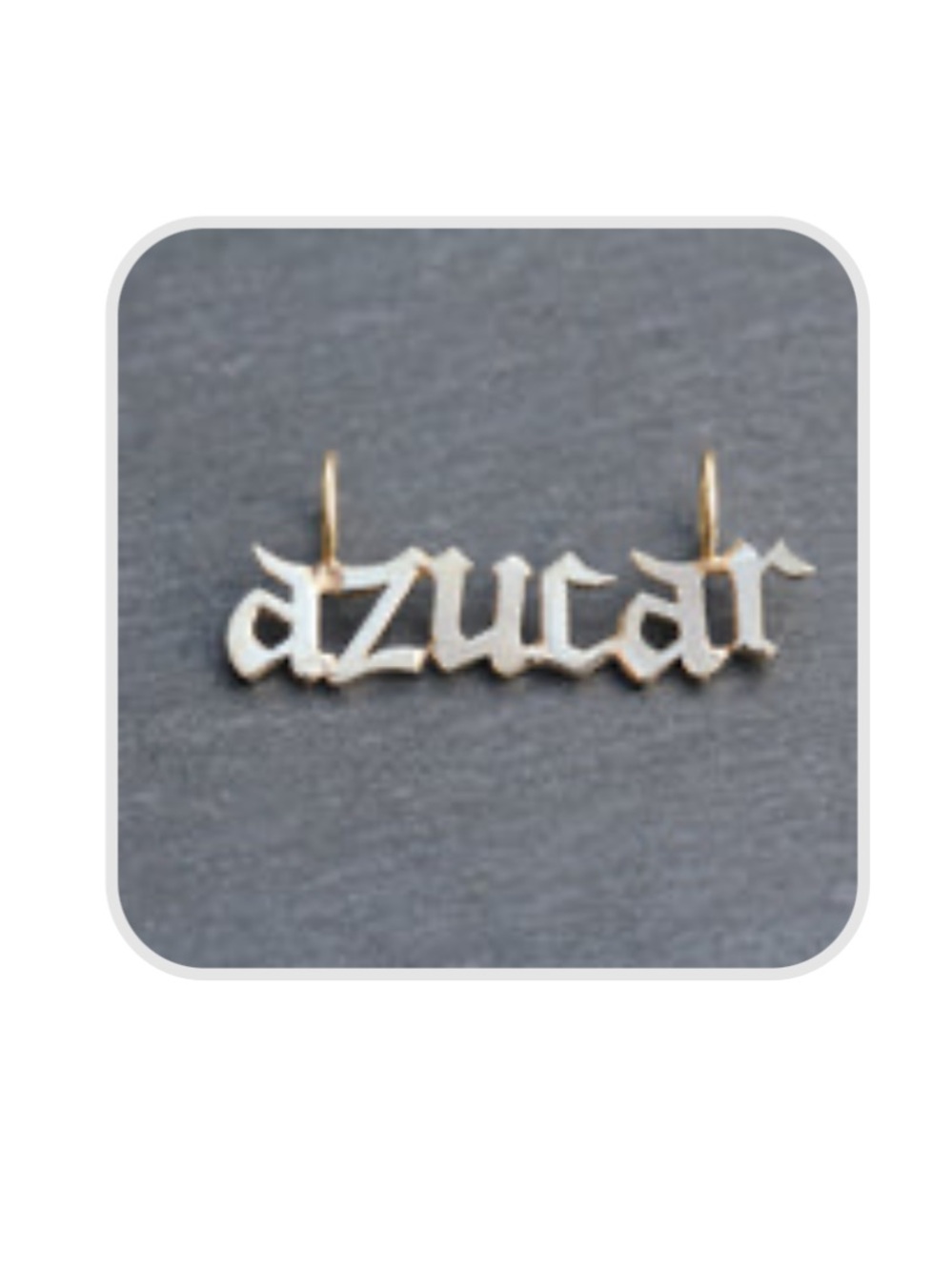 14k yellow gold โazucarโ nameplate